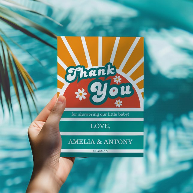 Vintage Sunshine Thank You Card Baby Shower Boy (Creator Uploaded)