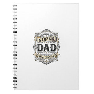 Vintage Super Dad Badge Shirt Design_1 Notebook