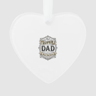 Vintage Super Dad Badge Shirt Design_1 Ornament