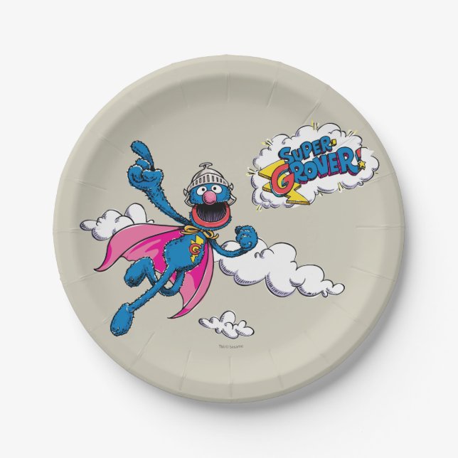 Vintage Super Grover Paper Plate (Front)