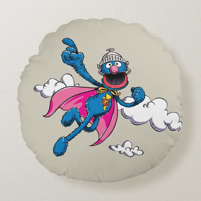 Vintage Super Grover Round Cushion (Front)