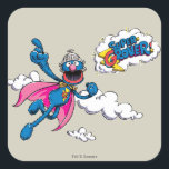 Vintage Super Grover Square Sticker<br><div class="desc">Check out Super Grover in this vintage graphic!        This item is recommended for ages 2 . ©  2014 Sesame Workshop. www.sesamestreet.org</div>