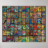 Vintage Superhero Comic Book Collection Pattern 3