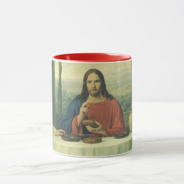 Vintage Supper At Emmaus with Jesus Christ Mug (Center)