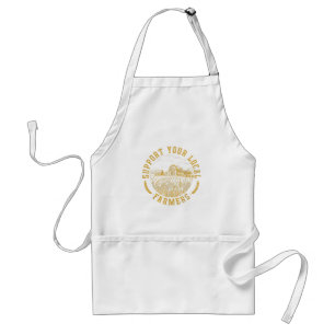 Vintage Support Your Local Farmers Farming Farm Fa Standard Apron