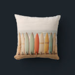 Vintage Surf Boards Cushion<br><div class="desc">Stylish vintage retro surfboards standing in the sand on the beach</div>