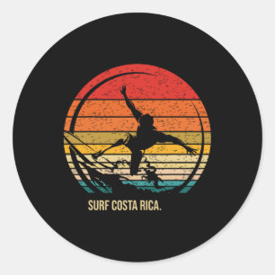 Vintage Surf Costa Rica Retro Surfer Surfing Classic Round Sticker