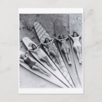 Vintage surf ladies Many Beach Australia Postcard
