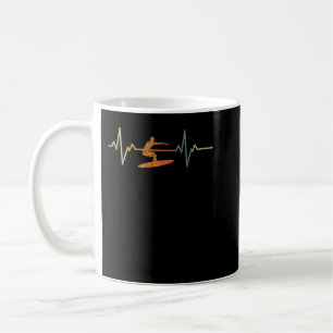 Vintage Surf Surfer Gift Heartbeat Waves Surfing 1 Coffee Mug
