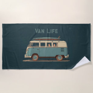 Vintage Surf Van – Retro Camper Design Beach Towel
