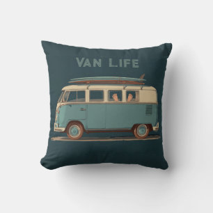 Vintage Surf Van – Retro Camper Design Cushion