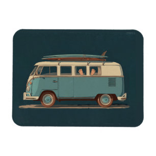 Vintage Surf Van – Retro Camper Design Magnet