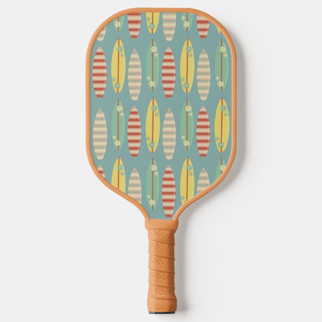 Vintage Surfboard Pattern Pickleball Paddle (Front)