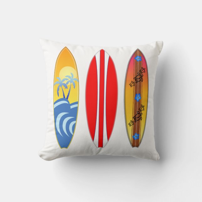 Vintage Surfboards Surfing Cushion (Front)