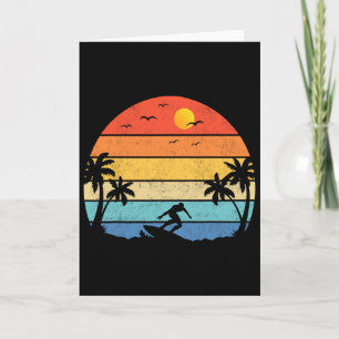 Vintage Surfer Retro Surfing Beach Surf _1 Card