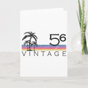 Vintage Surfing 1956 Pacific Ocean Sunset Birthday Card