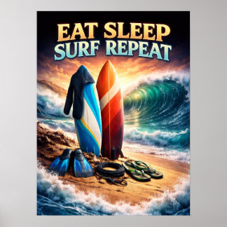 Vintage Surfing Bootleg Art Poster