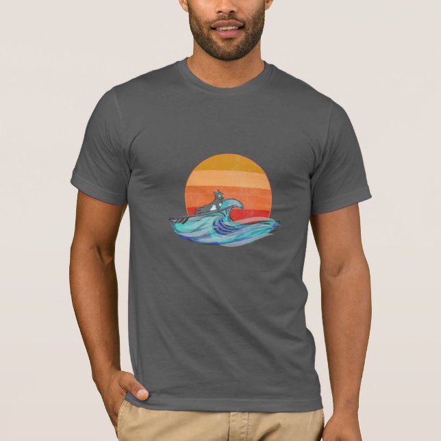 Vintage Surfing Dog shirt for Men (Front)