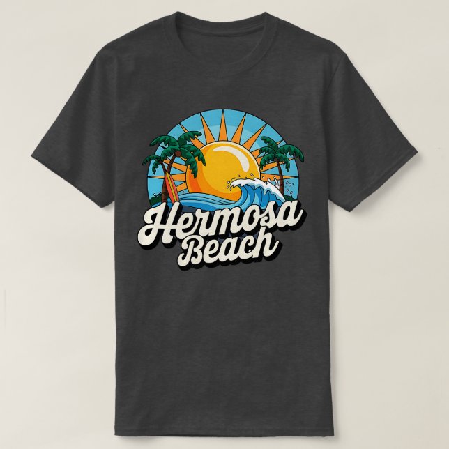 Vintage Surfing Hermosa Beach Florida TShirt (Design Front)