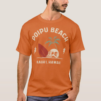 Vintage Surfing Poipu Beach Kauai Hawaii Retro Sur T-Shirt