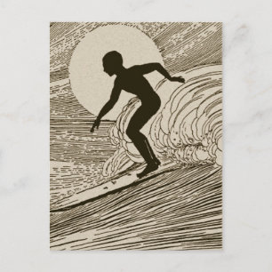Vintage Surfing Postcard