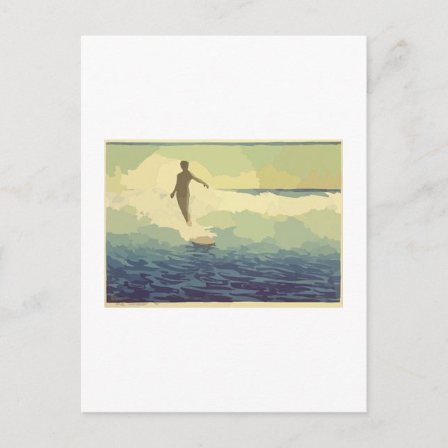 Vintage Surfing Postcard (Front)