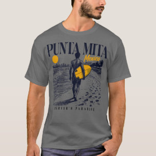 Vintage Surfing Punta Mita Mexico Retro Surfer Ske T-Shirt