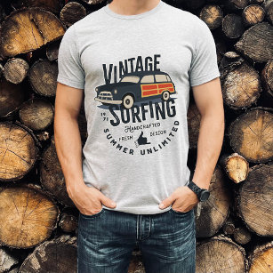 Vintage Surfing Summer Unlimited   Men T-Shirt