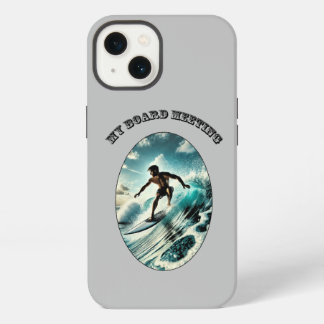 Vintage Surfing Surfer Riding a Large Wave URM iPhone 13 Case