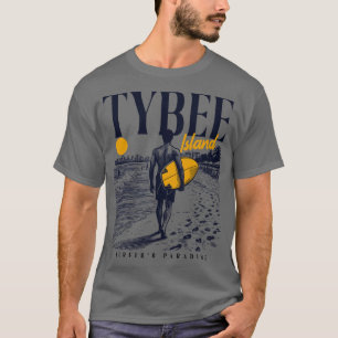 Vintage Surfing Tybee Island Georgia Retro Surfer  T-Shirt