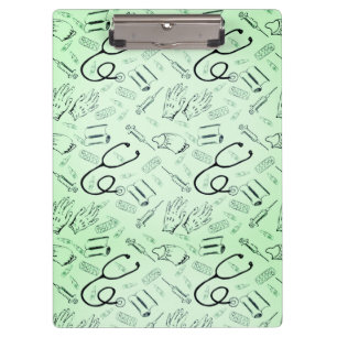 Vintage surgeon green medical doctor clipboard