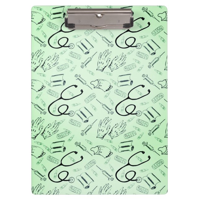 Vintage surgeon green medical doctor clipboard (Front)