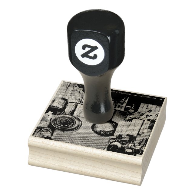 Vintage Sushi Artwork Rubber Stamp (Stamp)