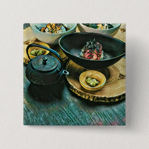 Vintage Sushi gift 15 Cm Square Badge