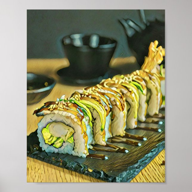 Vintage Sushi gift Poster (Front)