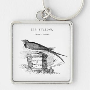Vintage swallow bird key ring