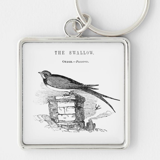Vintage swallow bird key ring (Front)