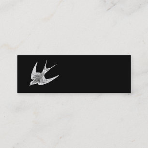 Vintage Swallow Illustration - 1800's Antique Bir Mini Business Card