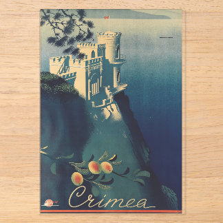 Vintage Swallows Nest Castle Architectural Art Acrylic Invitations
