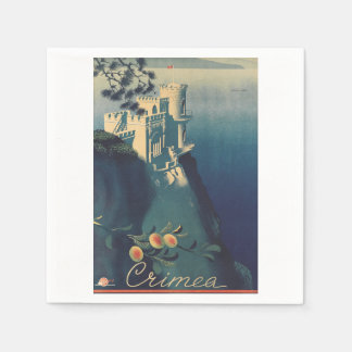 Vintage Swallows Nest Castle Architectural Art Napkin