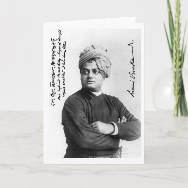 Vintage Swami Vivekananda Photo America 1893 Card (Front)