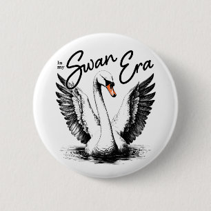 Vintage Swan Era Black Print 6 Cm Round Badge