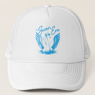 Vintage Swan Era Blue Print Trucker Hat