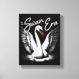 Vintage Swan Era White Canvas Print