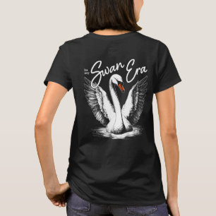 Vintage Swan Era White Print Front & Back T-Shirt