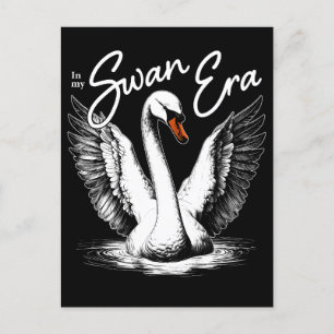 Vintage Swan Era White Print Holiday Postcard