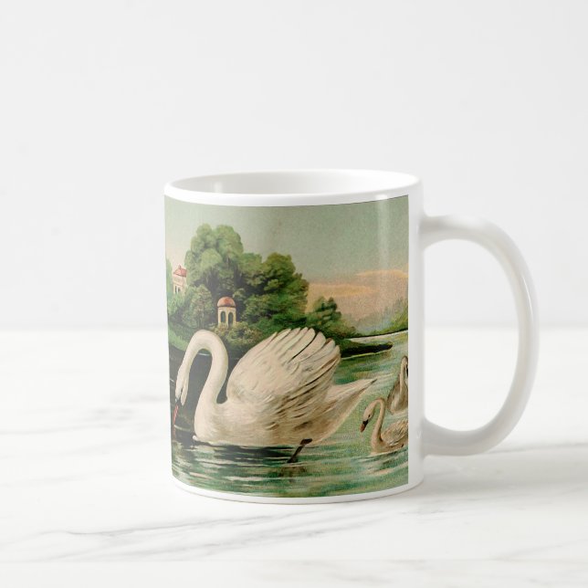 Vintage Swan in the Lake Coffee Mug (Right)