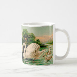 Vintage Swan in the Lake Coffee Mug