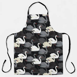 Vintage Swan Lake: Monotone Pattern. Apron