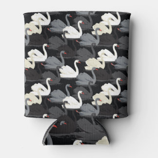 Vintage Swan Lake: Monotone Pattern. Can Cooler